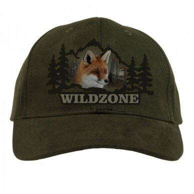 Kepurė medžioklei su snapeliu su lapės atvaizdu Wildzone