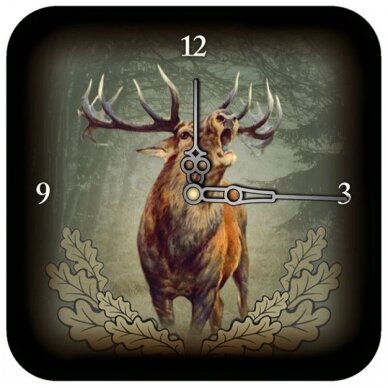 Laikrodis medžiotojui su elniu Wildzone 18x18cm