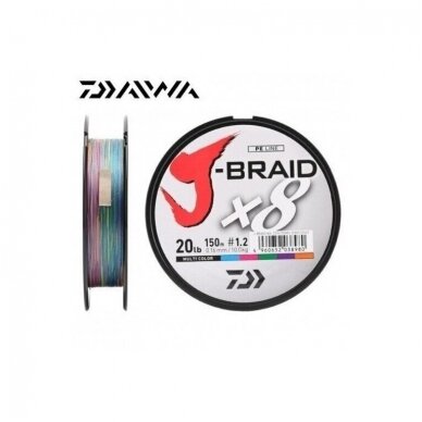 Pintas valas Daiwa J-Braid x8 Multicolor 150m 0.10mm 2