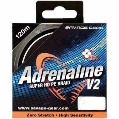 Pintas valas Savage Gear Adrenaline Super HD PE Braid V2 120m 0.33mm